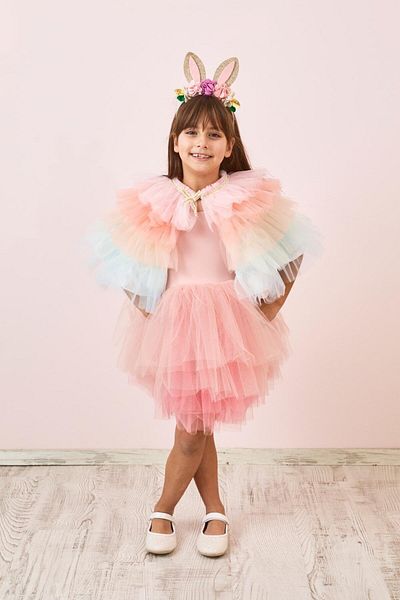 Le Mabelle Multicolored Layered Girl's Short Cape