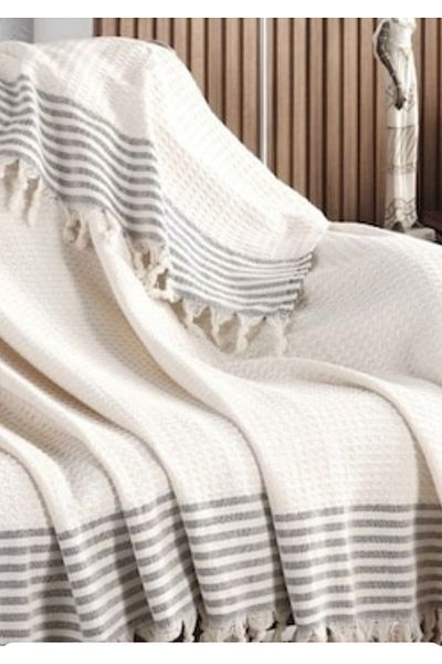 taşkınev home Organic Buldan Diaper King Size 180 X 210 cm Sofa Sofa Bed Cover Cotton