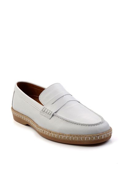 Bambi White Leather Men's Espadrille E01079709003