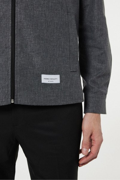 Andrea Nicolotti Smoked Zippered Shirt M12-4A-L