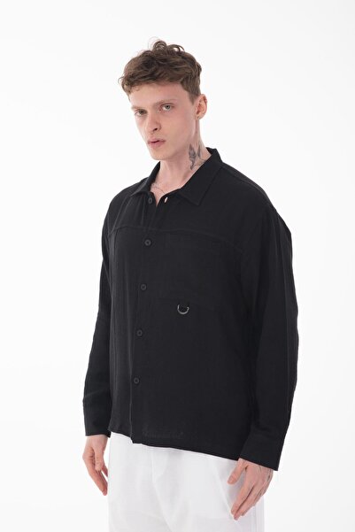 Rocqerx R-6052 Сорочка з довгими рукавами, коміром на підставці та кишенями