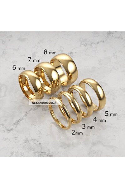 Store Nişan Yüzüğü Gümüş Altın Kaplama Çift Alyans