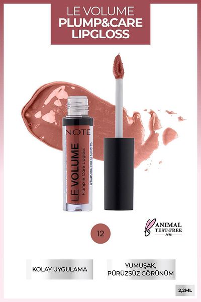 NOTE Le Volume Plump & Care Lipgloss Moisturizing Lip Gloss 12 Feeling Good - Orange
