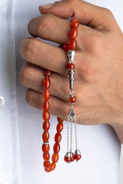 So CHIC... Natural Agate Stone Silver 24 cm Rosary