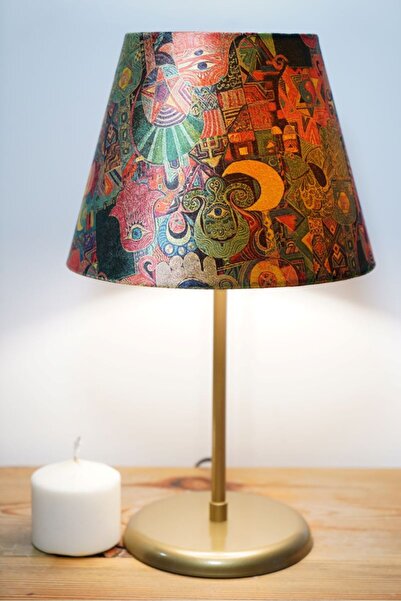 retro home design Eskitme Ayak Gece Yarısı Şapkalı Daisy Şapkalı Masa Lambası...