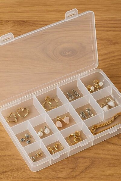 TİVOLİ Ayarlanabilir Küçük 15 Bölmeli Kolye Yüzük Kapaklı Takı Kutusu Organizer Düzenleyici KutuÇekmece İçi