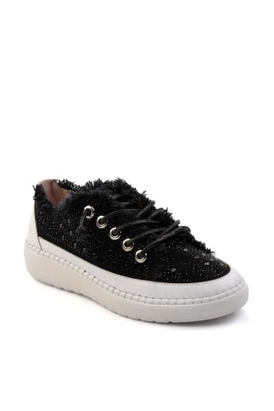 Bambi Siyah Kot Kadın Sneaker K01309000318