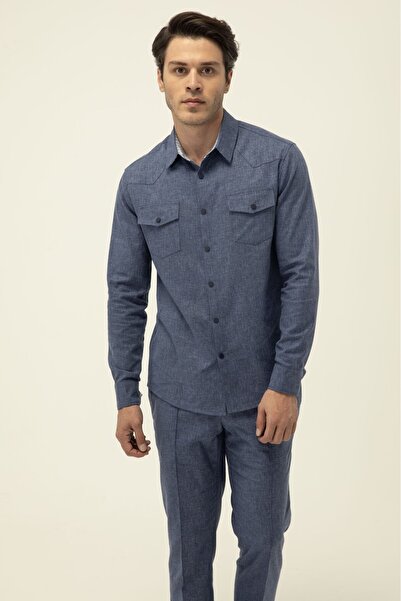 Andrea Nicolotti Blue Shirt M13-1-Xl