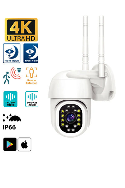 Sarftech Dış Ve Iç Mekan 360° Gece Görüş Sensörlü Harekete Duyarlı 1080p 4k Ip Güvenlik Kamerası