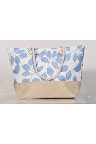 Generic Stylish beach bag with a linen lining and a hemp rope handle, large capacity, water resistant