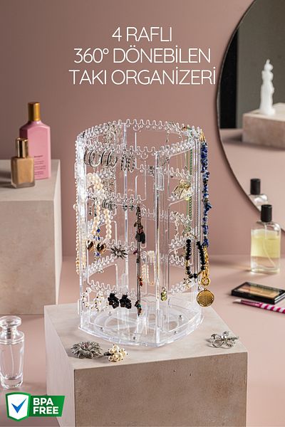Nandy Home 4 Shelf 360 °   Rotatable Multi-Purpose Organizer, Jewelry Organizer, Organizer