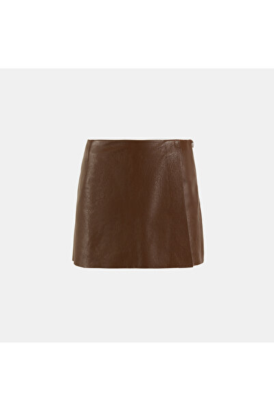 Desa Limited Edition Kadın Taba Deri Şort Etek