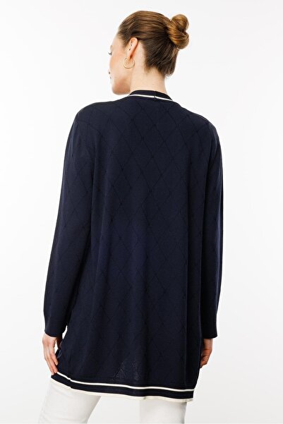 Desen Triko Women's Dawn Rain Navy Blue Summer Cardigan