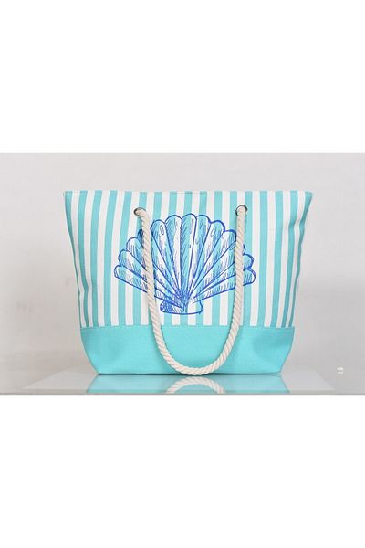 Generic Stylish beach bag with a linen lining and a hemp rope handle, large capacity, water resistant
