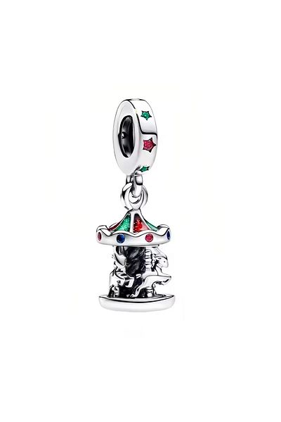 Fubena Carousel Dangle Silver Charm
