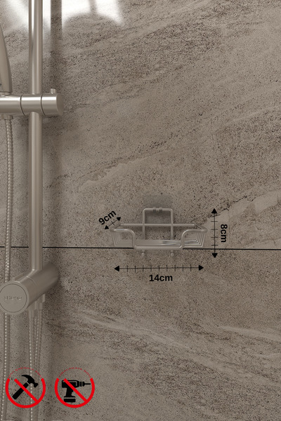 BellaBagno Strong Adhesive Wall Hanging Soap Dish, Metal Solid Soap Holder,Chrome Soap Dish