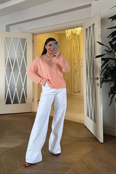 Tuba Butik Crew Neck Slim Knitwear Women's Sweater