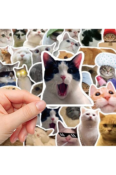 ROSIE 10 Cute Cat Expression Stickers