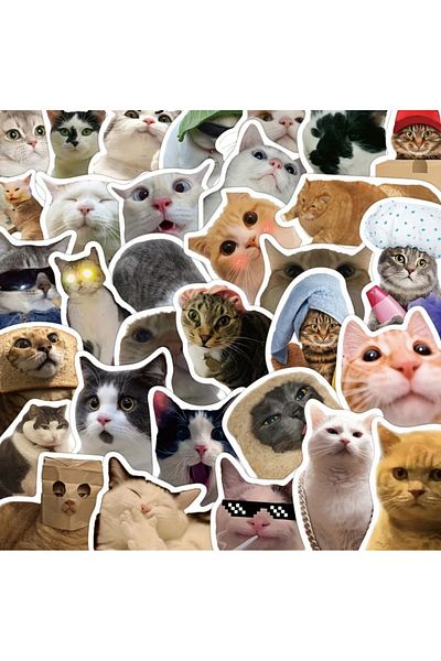 ROSIE 10 Cute Cat Expression Stickers