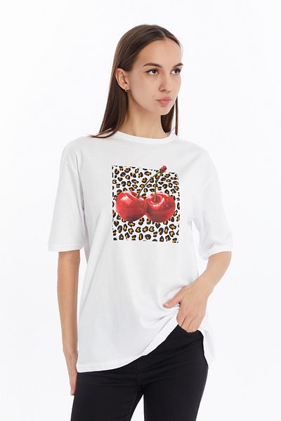 CNR TEKSTİL TRIOC OVERSIZE CU MOTIV CIRESE