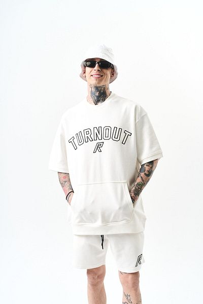 Respire Комплект къси панталони Turnout с бродерия Interlock Oversize, екрю