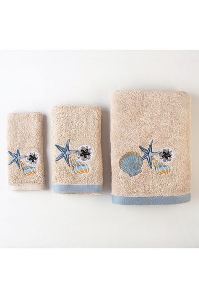 Orange Bed & Bath AVANTI | Embroidered 100% Cotton Towel Set 3 Pcs - Avanti Shelles