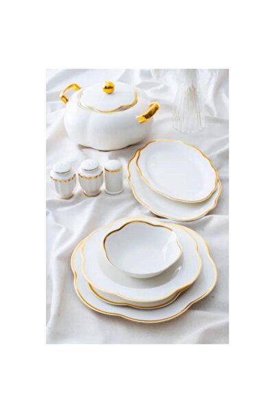 ACAR Avelıne Gold 12 Kişilik 60 Parça Porselen Yemek Takımı MSYT0168