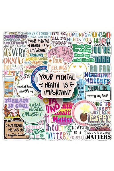 ROSIE 50Pcs Mental Health Self Motivation Series Waterproof Graffiti Stickers