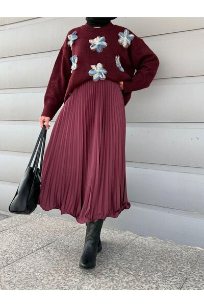 STİLZERAFET Six Volanli Pileted Skirt