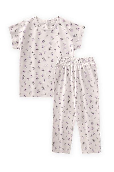 Cigit Set pijama cu flori liliac (vârste 1-7)