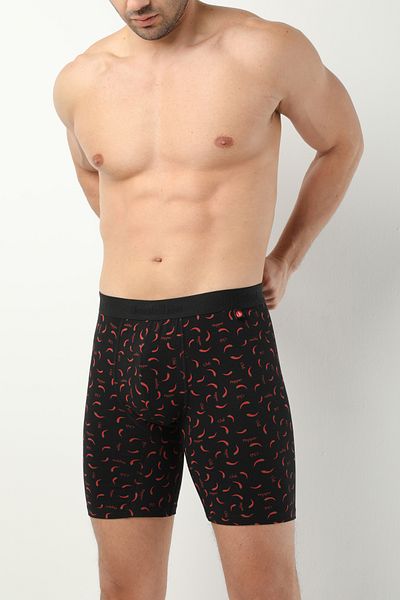 Donkshot Patterned Long Lycra Men's Boxers 1014