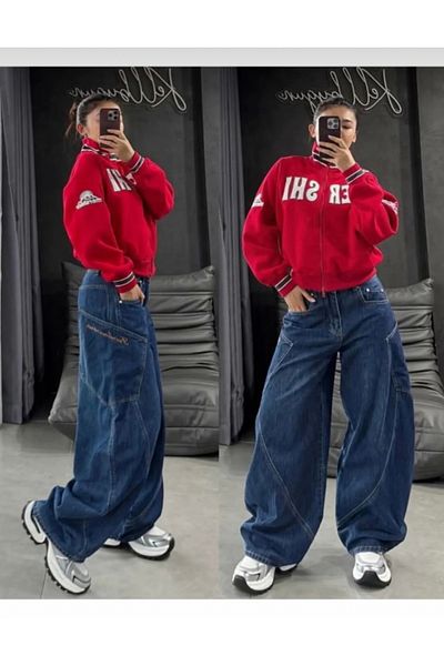 Köstebek Wide Leg Loose Baggy Jeans with Side Pockets