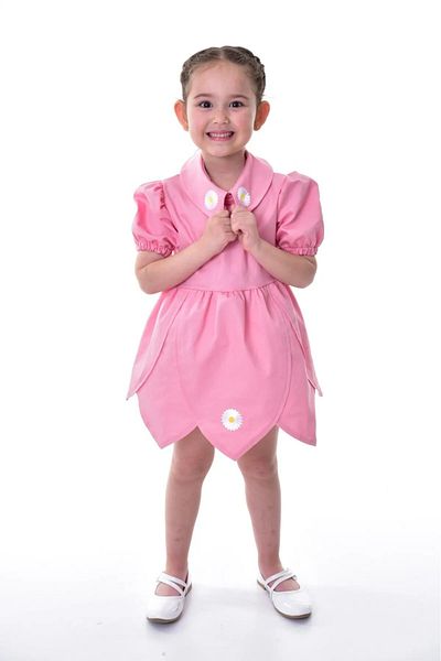 ELONKİDS Floral Embroidered Gabardine Dress