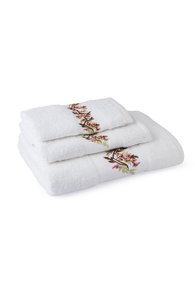 Orange Bed & Bath AVANTI | Embroidered 100% Cotton Towel Set 3 Pcs - Avanti Ziag