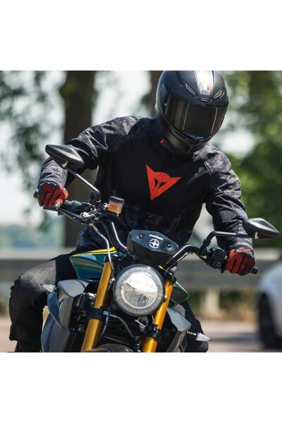 Dainese İgnite Camo Gray Black Fluo Red Air Tekstil Mont