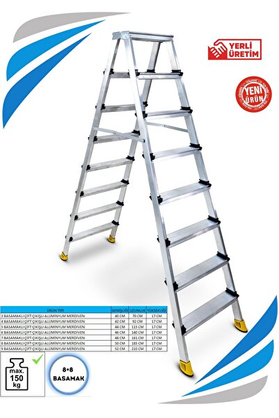 Genel Markalar SÖZBİR 8+8 GOLD ALÜMİNYUM ÇİFT ÇIKIŞLI MERDİVEN