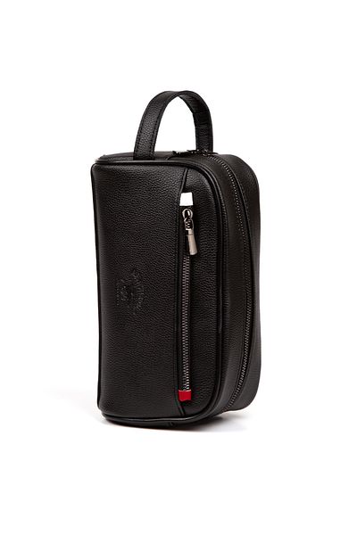 Newish Men's Black Vegan Leather Elagan Portfolio Daily Cosmetic Handbag Clutch