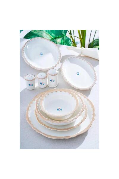 ACAR Delphina 12 Kişilik 58 Parça Porselen Yemek Takımı MSYT0164