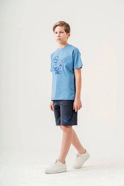FYONCH Printed Boy's Pocket Shorts Set