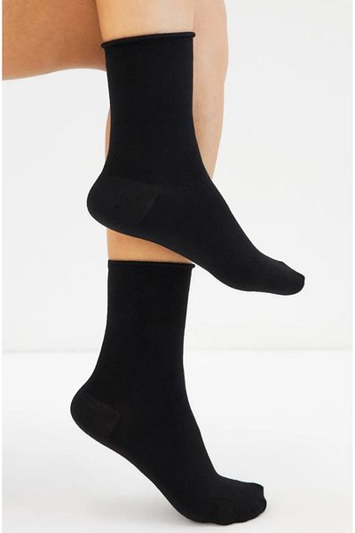 ENFAEL 3 Pairs of Women's Non-Elastic Black Socket Seamless Premium Socks Set Non-Marking/Non-Squeezing Socks