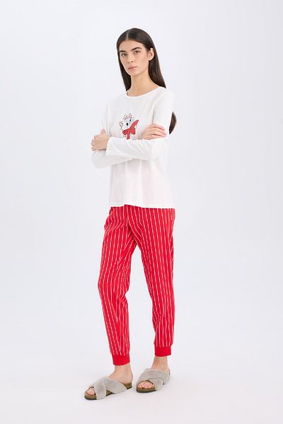 DeFacto Aristocats Patterned Pajama Set - Long Sleeve, Elastic Waist D2287Ax24Wn