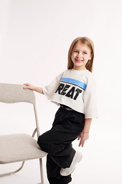 DeFacto Girl's Crew Neck Printed Short Sleeve T-Shirt E1880A825Sm