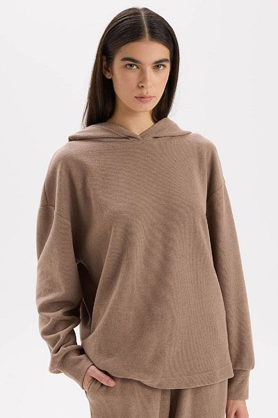 DeFacto Relax Fit Hooded Basic Απλό Φούτερ E1995ax24wn