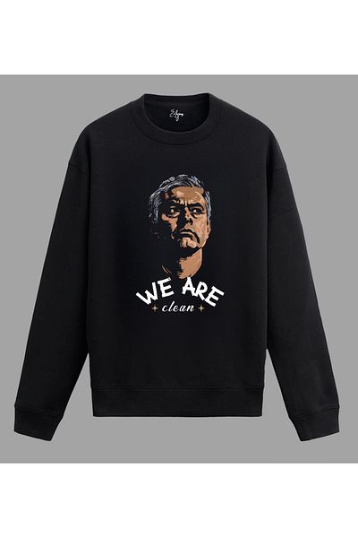 Edizen Mourinho We Are Clean Premium Sweatshirt Unisex Oversize 100% Cotton Black