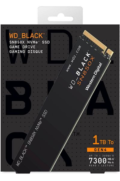 WD WD BLACK SN850X NVMe SSD 1TB, PCIe Gen4, M.2 2280, Internal SSD for Gaming and Performance