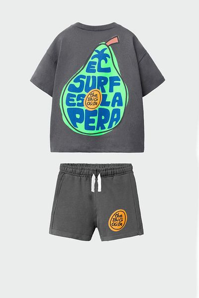 Monila Boys Cotton Fabric Fruit Printed Tshirt and Shorts Bottom Top Set
