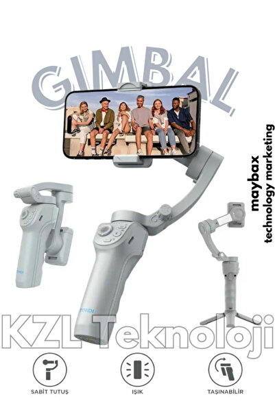 Maybax TOKQI M01 Gimbal Gri Çok Amaçlı Gimbal Özellikli Tripod Selfie Çubuğu