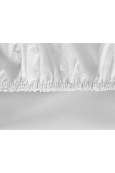 Madame Coco Manon Ranforce Spannbettlaken, 100 % Baumwolle, Kingsize, Weiß