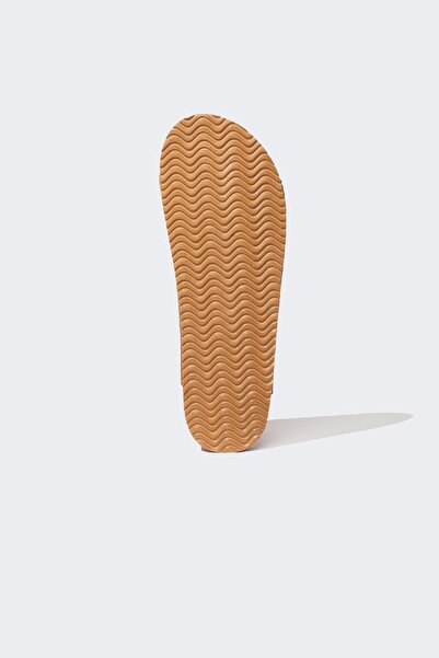 DeFacto Ανδρικές παντόφλες από συνθετικό δέρμα με διπλή ζώνη με επίπεδη σόλα B7412AX24SM