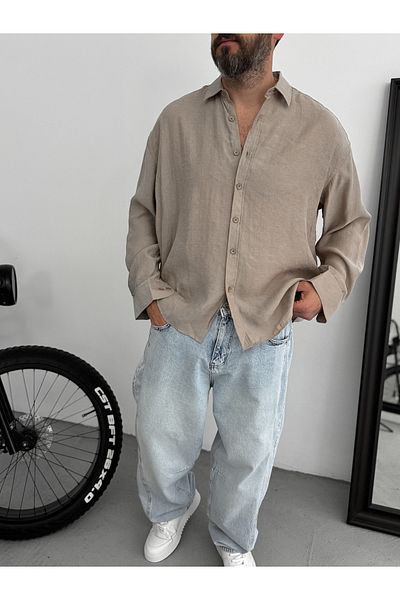 BYBASICMAN Beige Paisley Patterned Shirt G-5697/4